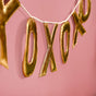 XOXO Bunting For Wall Decoration Gold 78 Inch