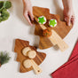 Xmas Tree Platter With Raffia Set Of 3