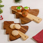 Xmas Tree Platter With Raffia Set Of 3