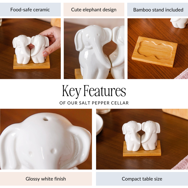 Elephant Salt And Pepper Shakers With Stand