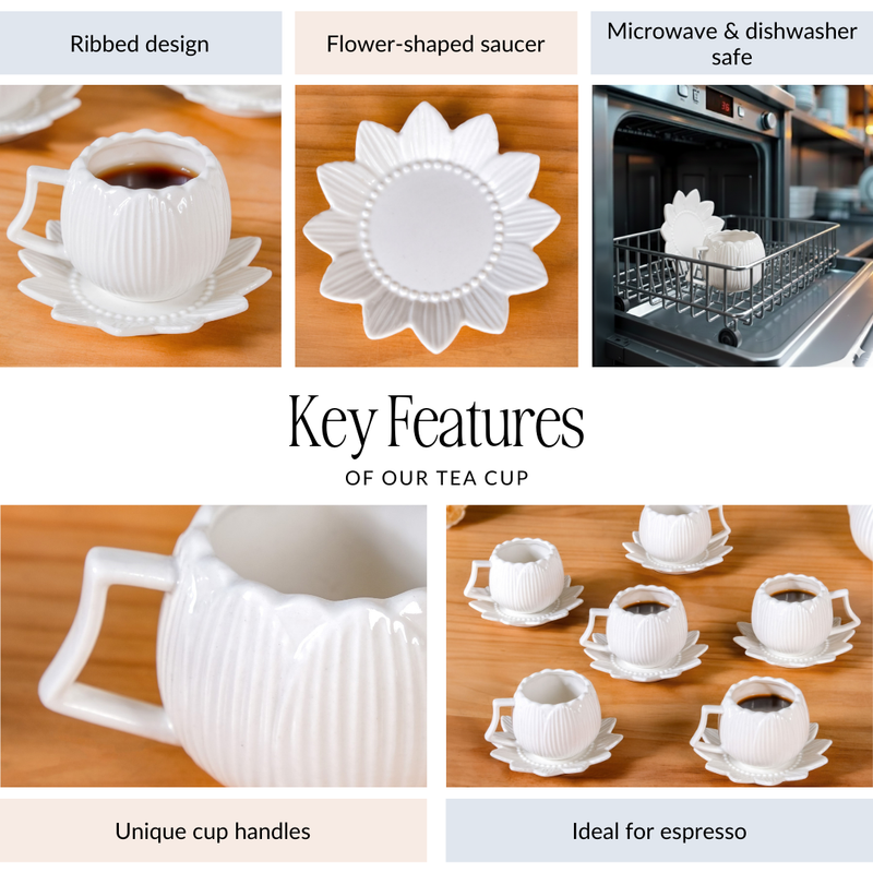 White Bloom Espresso Set Of 6 100ml