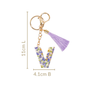 Violet Whimsy Pressed Flower V Keychain