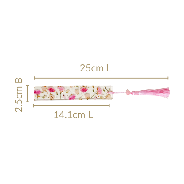 Garden Rose Resin Page Marker With Pink Tassel