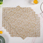 Yellow And White Intrecciato Weave Rectangular Table Mat Set Of 6