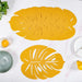 Yellow Laser Cut Monstera Leaf Table Mat Set Of 6