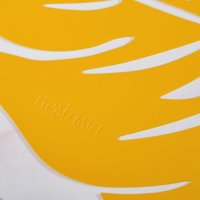 Yellow Laser Cut Monstera Leaf Table Mat Set Of 6