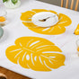 Yellow Laser Cut Monstera Leaf Table Mat Set Of 6