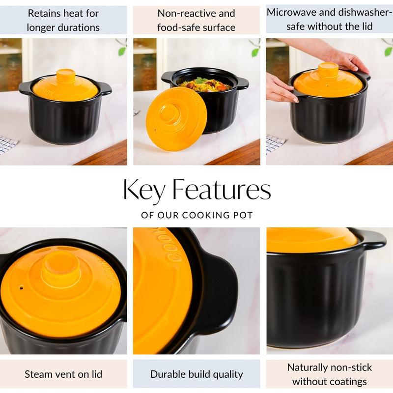 Yellow Lid Ceramic Pot 3700ml