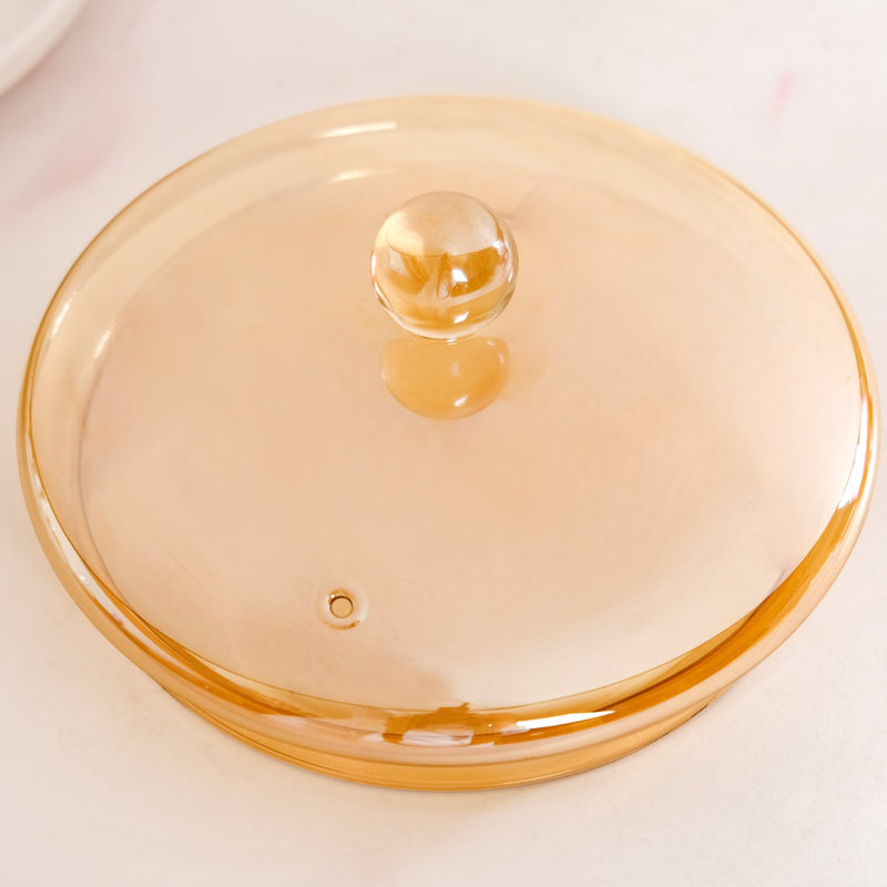 Yellow Tinted Borosilicate Glass Cooking Pot 2250ml