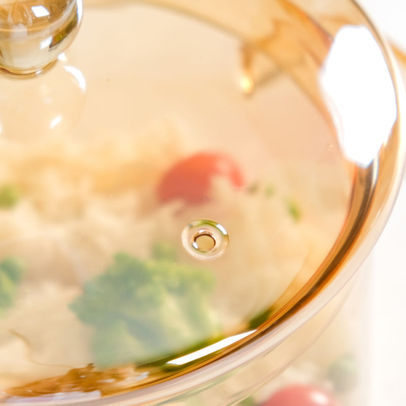 Yellow Tinted Borosilicate Glass Cooking Pot 2250ml