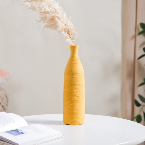 Yellow Textured Ceramic Vase