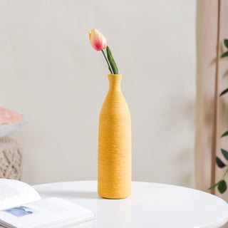 Yellow Textured Ceramic Vase