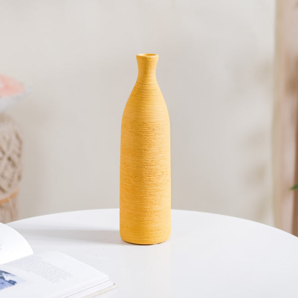 Yellow Textured Ceramic Vase