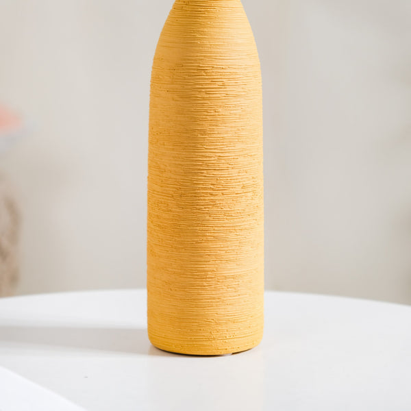 Yellow Textured Ceramic Vase