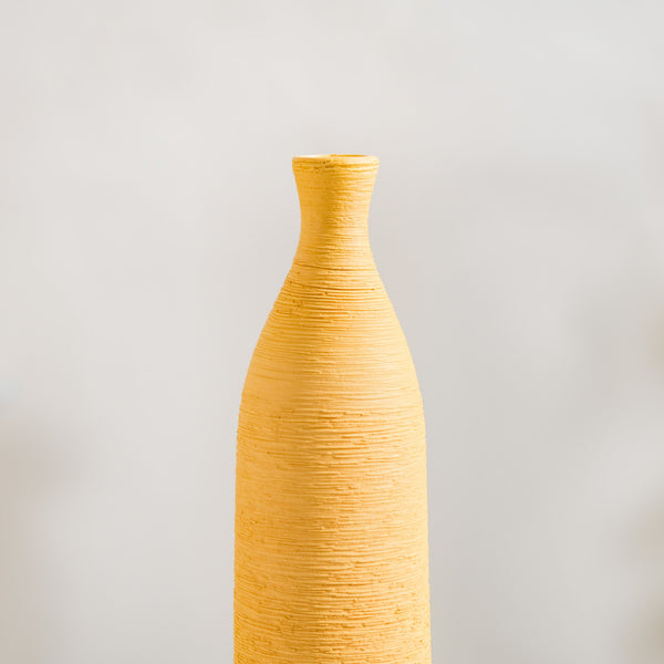 Yellow Textured Ceramic Vase