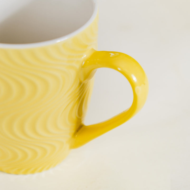Yellow Swirl Cup for Tea Set of 6 230ml - Tea cup set, tea cups, coffee mugs, ceramic mug set, ceramic tea cups, tea cup set of 6