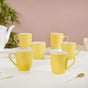 Yellow Swirl Cup for Tea Set of 6 230ml - Tea cup set, tea cups, coffee mugs, ceramic mug set, ceramic tea cups, tea cup set of 6