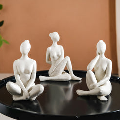 Yoga Woman Sculpture Showpieces Set Of 3