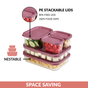 Groovo Storage Containers With Lid Set Of 5 310ml 750ml 1200ml Mauve
