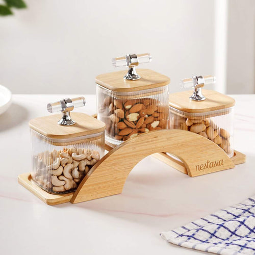 Elegant Airtight Jars With Stand Set Of 4 300ml