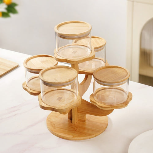 3 Tier Kitchen Storage Airtight Jars With Stand Set Of 6 450ml