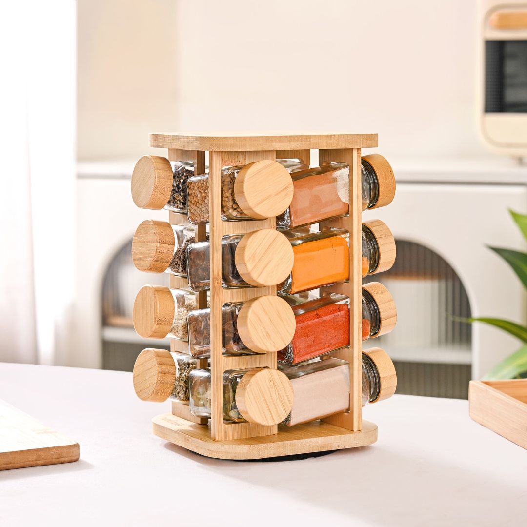 Spice Containers With Rotating Stand Set Of 17 120ml