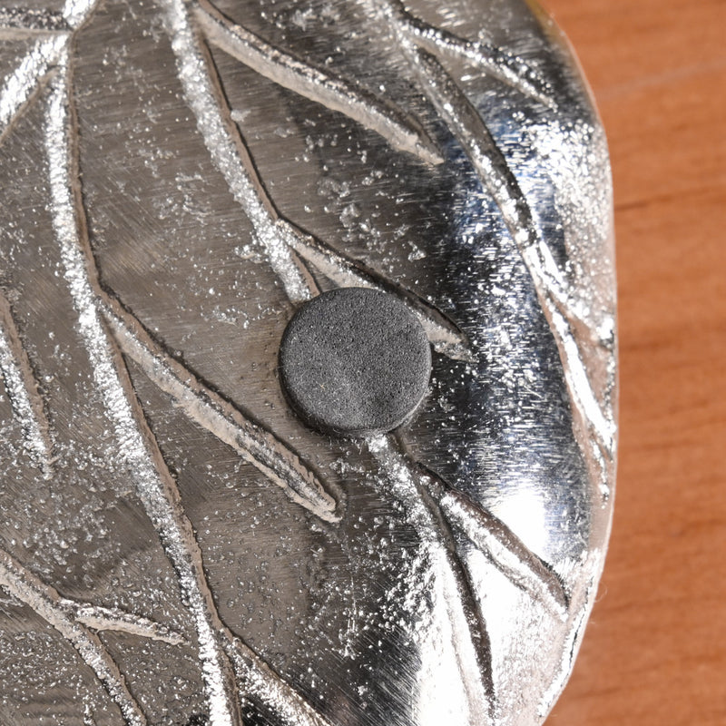 Zen Glow Aluminium Leaf Tealight And Agarbatti Holder Set Of 2