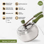 Zesta Curved Induction Safe Stainless Steel Pressure Cooker 3 Litre inner Lid