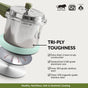 Zesta Induction Safe Triply SS Pressure Cooker 3 Litre With Spill Control Lid