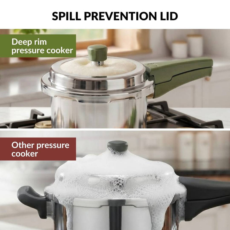 Zesta Induction Safe Triply SS Pressure Cooker 3 Litre With Spill Control Lid
