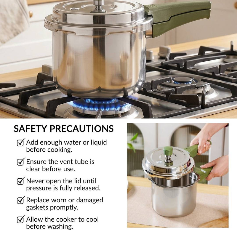 Zesta Induction Safe Triply SS Pressure Cooker 3 Litre With Spill Control Lid