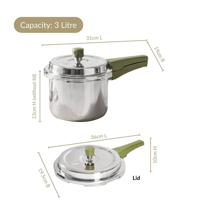 Zesta Induction Safe Triply SS Pressure Cooker 3 Litre With Spill Control Lid