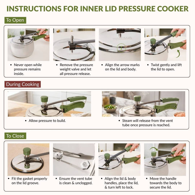 Zesta Induction Safe Triply Stainless Steel Pressure Cooker 3 Litre