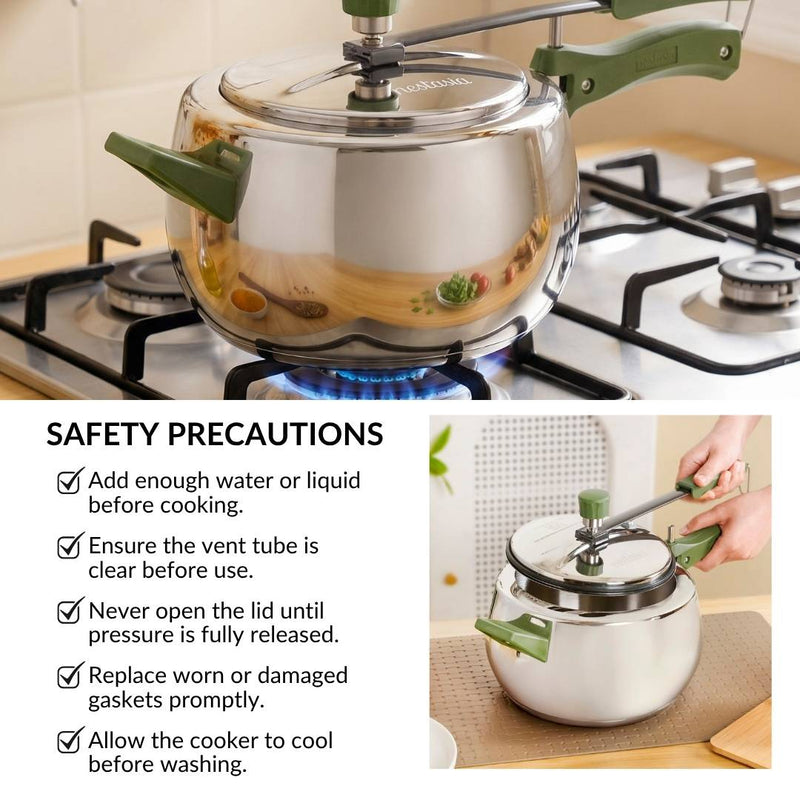 Zesta Stainless Steel Induction Bottom Pressure Cooker 5 Litre 5 Y Warranty