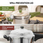Zesta Triply Stainless Steel Induction Safe Pressure Cooker 5 Litre Spill Safe Lid