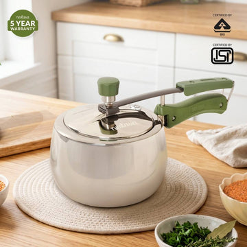 Zesta Triply Stainless Steel Inner Lid Induction Safe Pressure Cooker 5 Litre