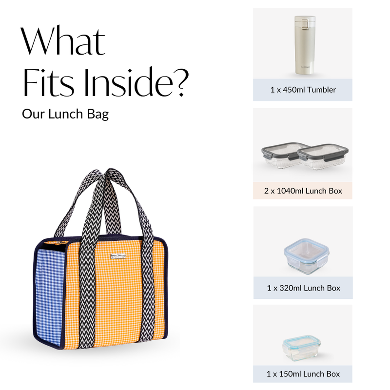 Zesty Gingham Lunch Bag Yellow