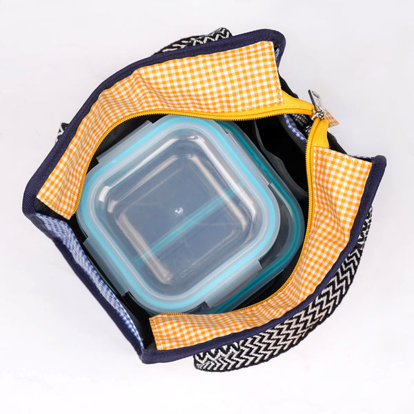 Zesty Checkered Lunch Bag Yellow