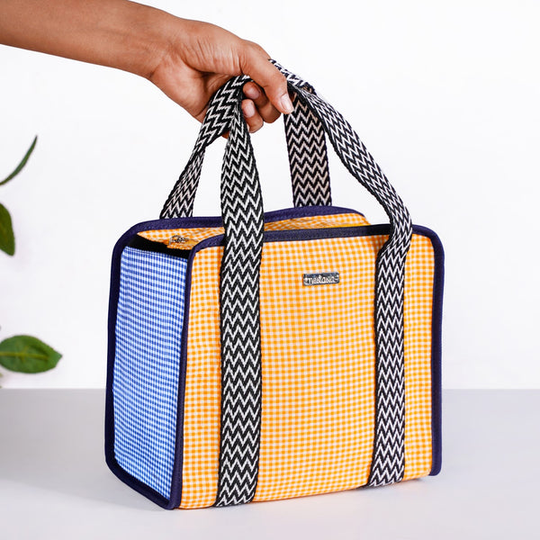 Zesty Checkered Lunch Bag Yellow