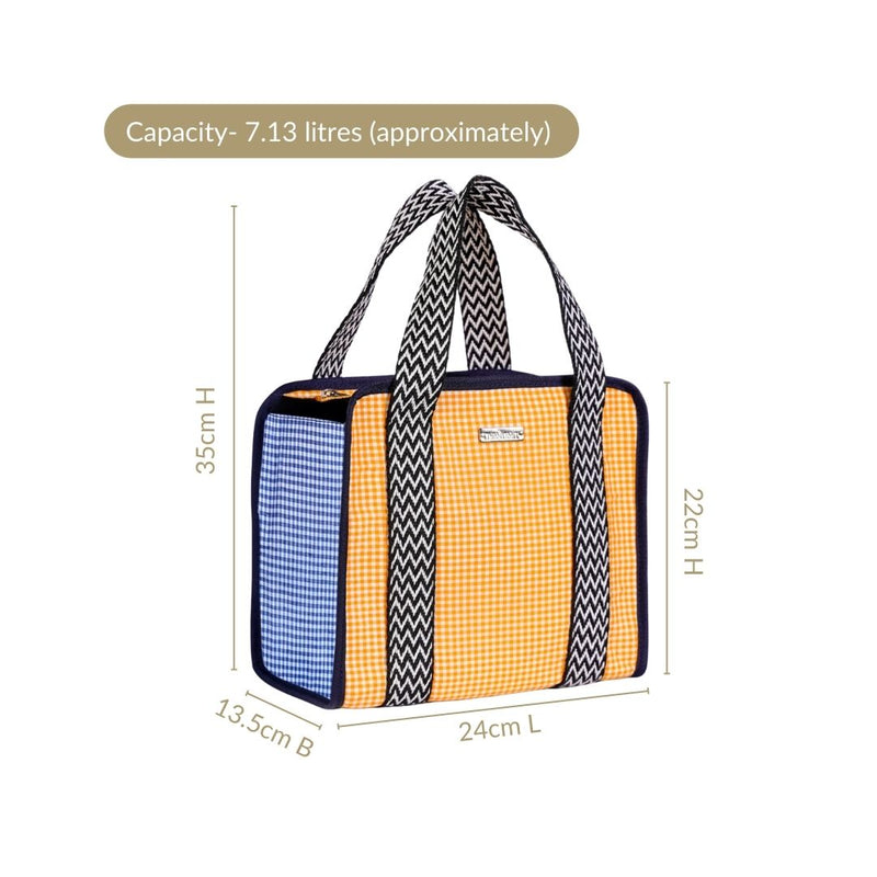 Zesty Gingham Lunch Bag Yellow