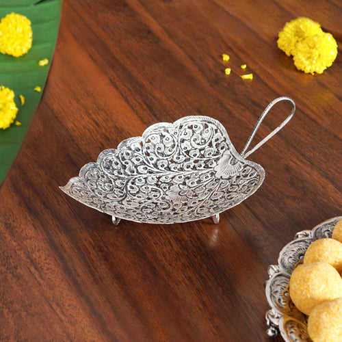 Aaradhya Silver Leaf Platter