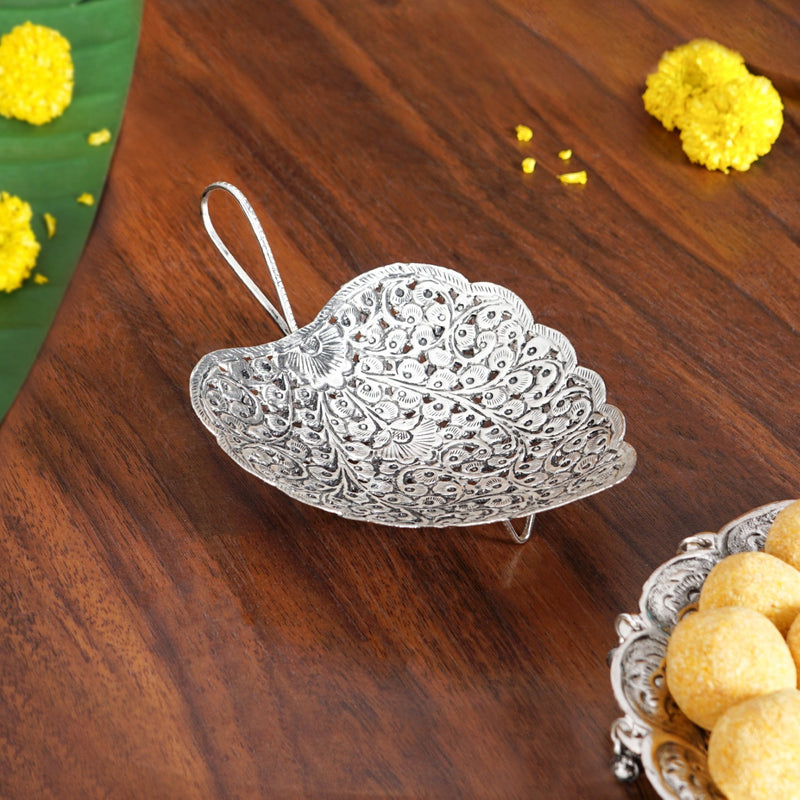 Aaradhya Silver Leaf Platter