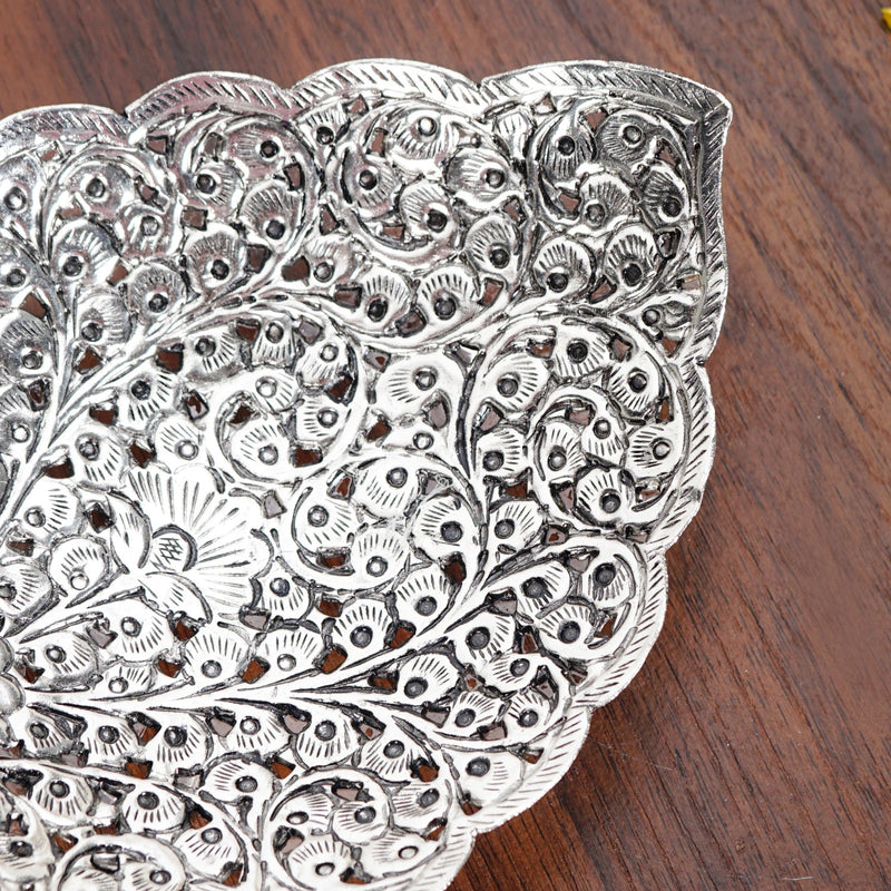 Aaradhya Silver Leaf Platter