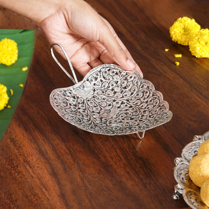 Aaradhya Silver Leaf Platter