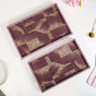 Modern Abstract Art Tray Set Of 2 Purple