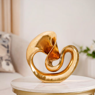 Abstract Fluid Accent Showpiece Gold- Metal showpiece, gold showpiece, abstract showpiece