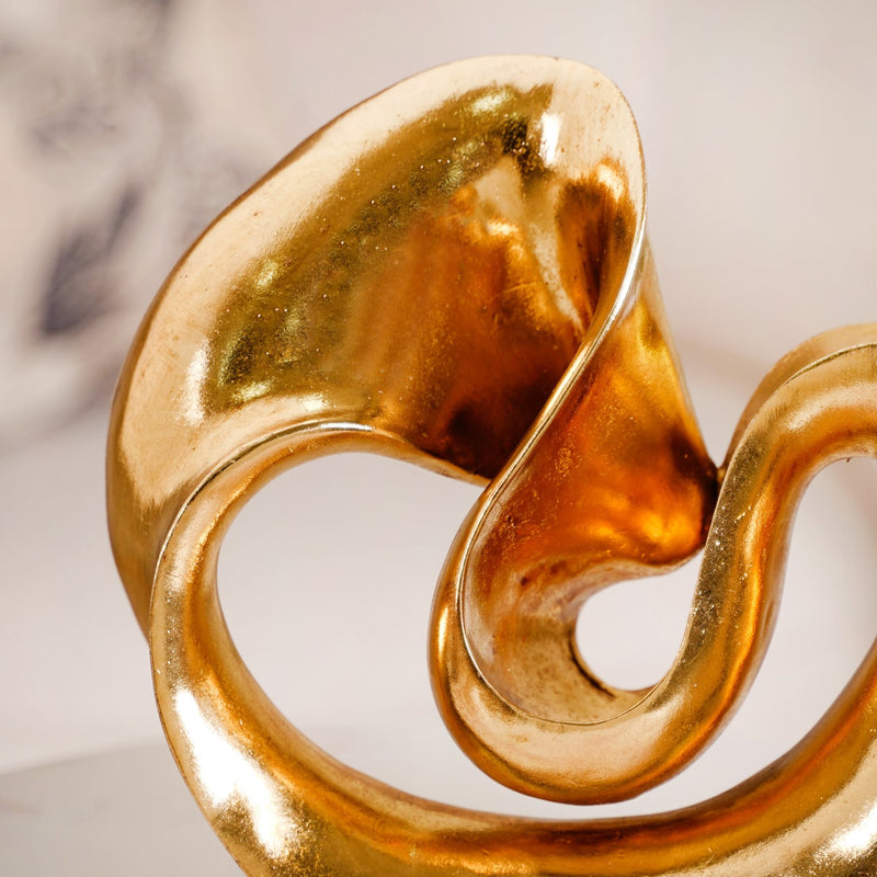 Abstract Fluid Accent Showpiece Gold- Metal showpiece, gold showpiece, abstract showpiece