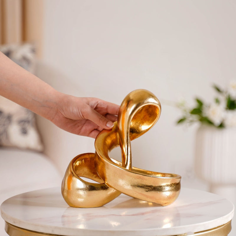 Abstract Twisted Decor Showpiece Gold- Metal showpiece, gold showpiece, abstract showpiece