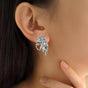 Abstract Wings Stud Earrings Silver