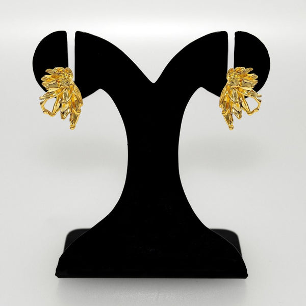 Abstract Wings Stud Earrings Gold